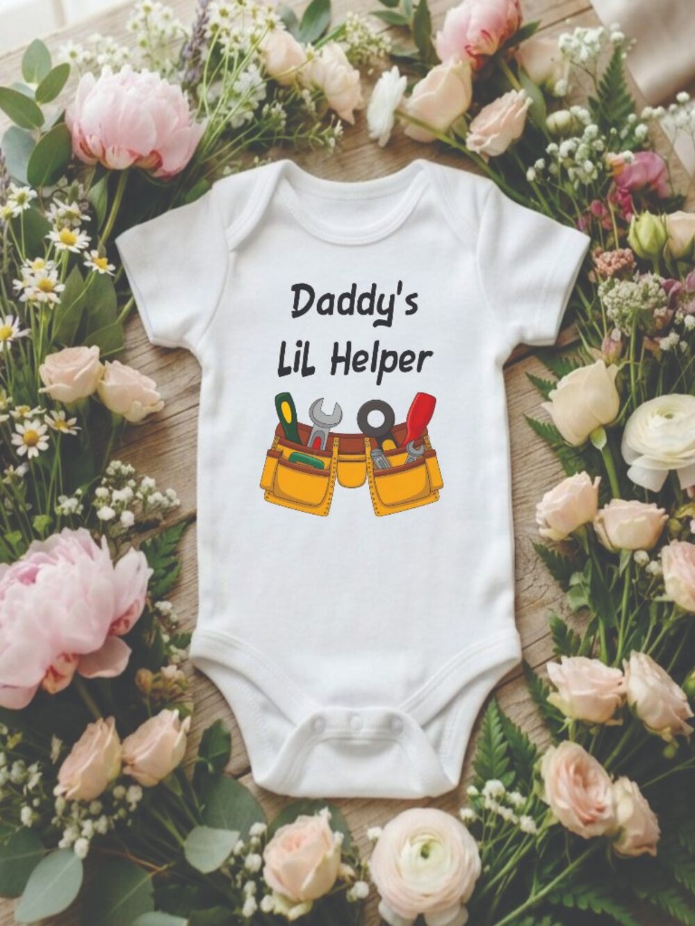Daddy's LiL Helper Funny Baby Onesie